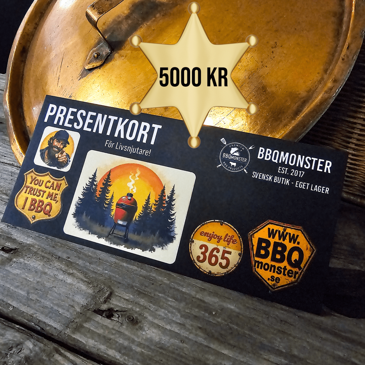 Presentkort BBQmonster 5000 kronor – perfekta presenten till livsnjutaren och matlagaren
