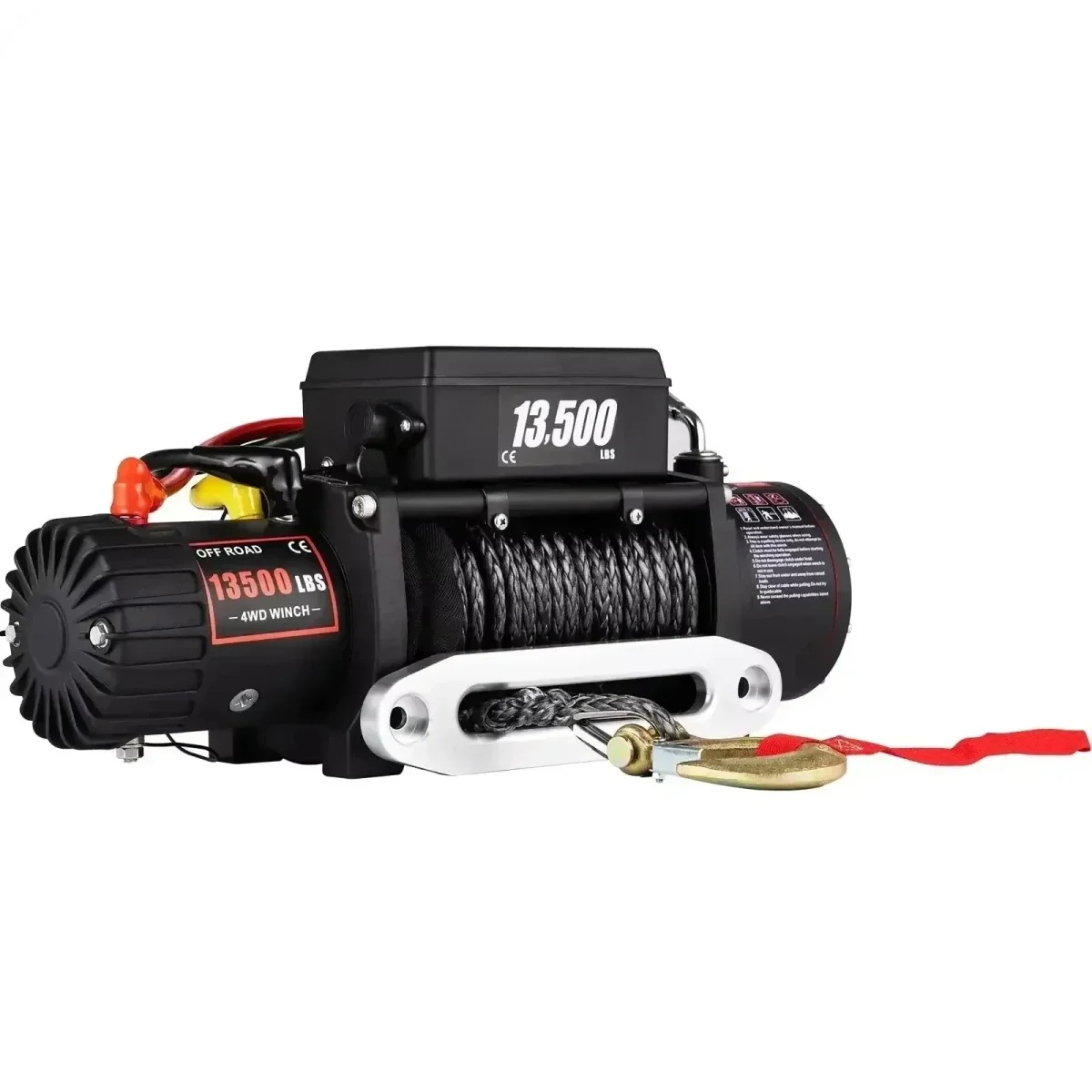 El Vinsch 13500LB 12V - Syntetisk Rep 27M för Terrängkörning 4x4 SUV/ATV/Båt/Släp