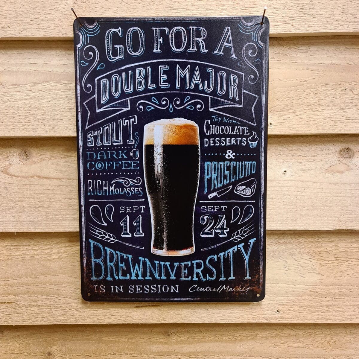 Plåtskylt Stout – retroskylt / tin sign med fakta om drycken – snyggt i baren - Bild 2