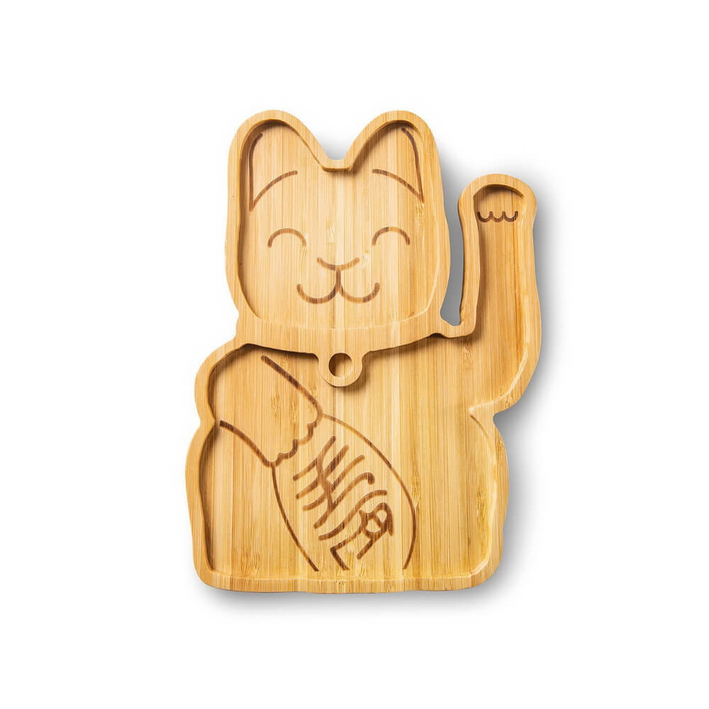 Barntallrik i Bambu – Maneki Neko (Katt)